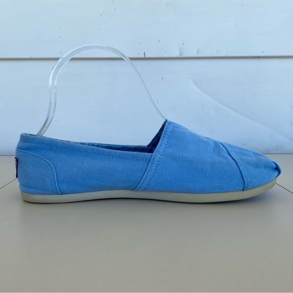 Bobs Skechers Alpargata Slip On Moccasins Shoe 33645 Light Blue Women’s 7.5 - Picture 5 of 10